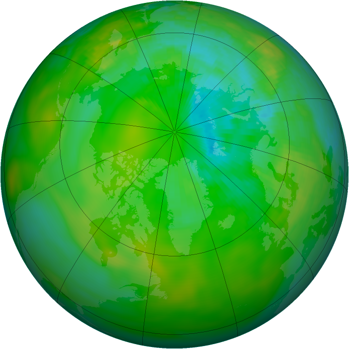 Arctic ozone map for 23 July 1984